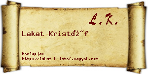 Lakat Kristóf névjegykártya