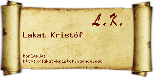 Lakat Kristóf névjegykártya